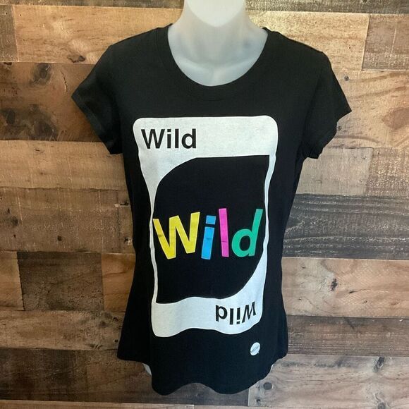 UNO Tee Shirt Wild Card Graphic Crew Neck Black Multicolor Junior Size Large - Picture 8 of 8